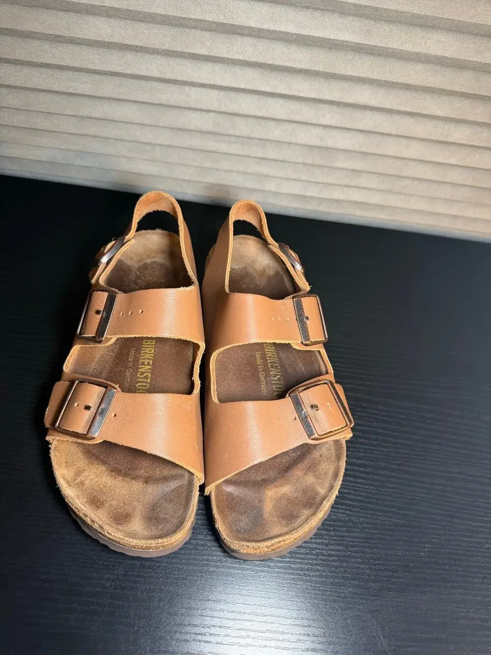 Birkenstock Milano Oiled Leather Brown Slingback Sandals EU 38 US Women 7 Men 5